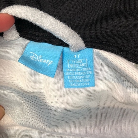 Disney Mickey bathrobe hood with ears and pockets grey white striped terrycloth - Picture 3 of 4